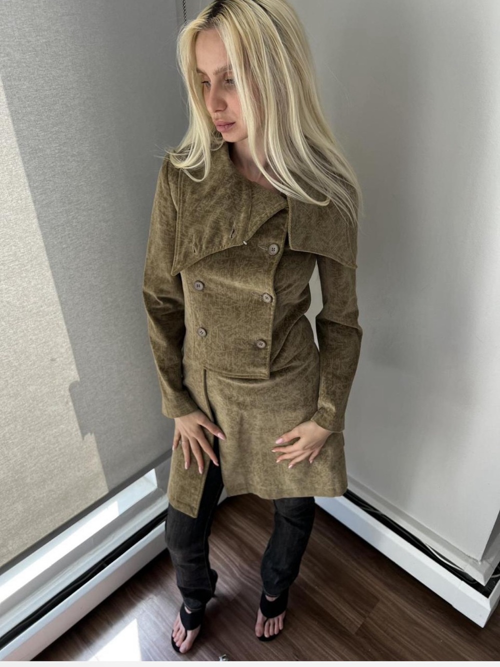 Vintage Double-Breasted Coat in Brown